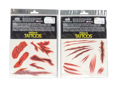 AussieSuperStore Seasonal Products Tattoo Halloween Wound Tattoo Halloween Wound Assorted Design | Party Costume Accessories 9333527305367 XH1196